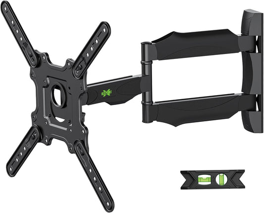 USX MOUNT Full Motion TV Wall Mount for 26-60 Inch TV up to 77 Lbs, 19.44 Inch Long Arm TV Wall Bracket, Sinlge Stud Articulating TV Mount, Smooth Swivel and Extension, Max VESA 400x400 mm