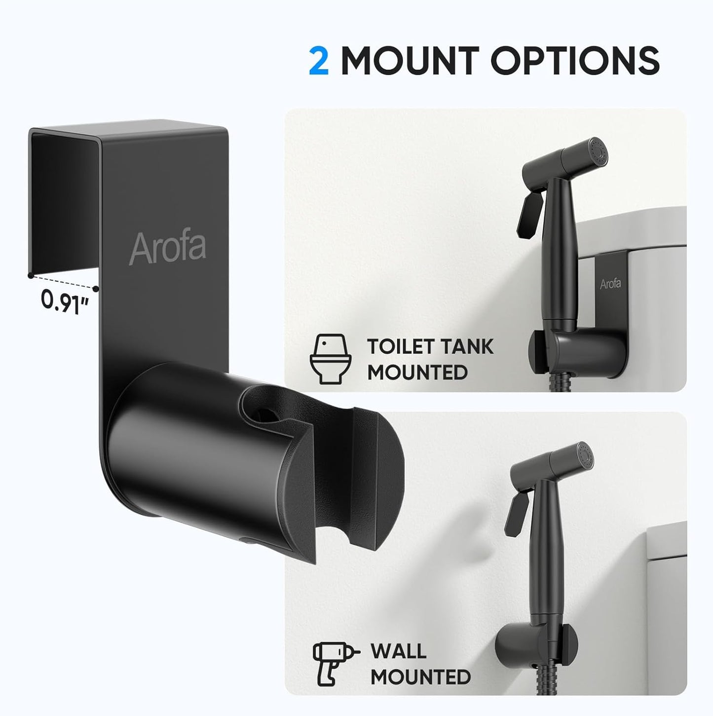 Arofa Handheld Bidet Sprayer for Toilet-Adjustable Water Pressure Control with Bidet Hose for Feminine Wash, Stainless Steel Brushed Nickel Cloth Diaper Bidet Toilet Sprayer for Baby Wash