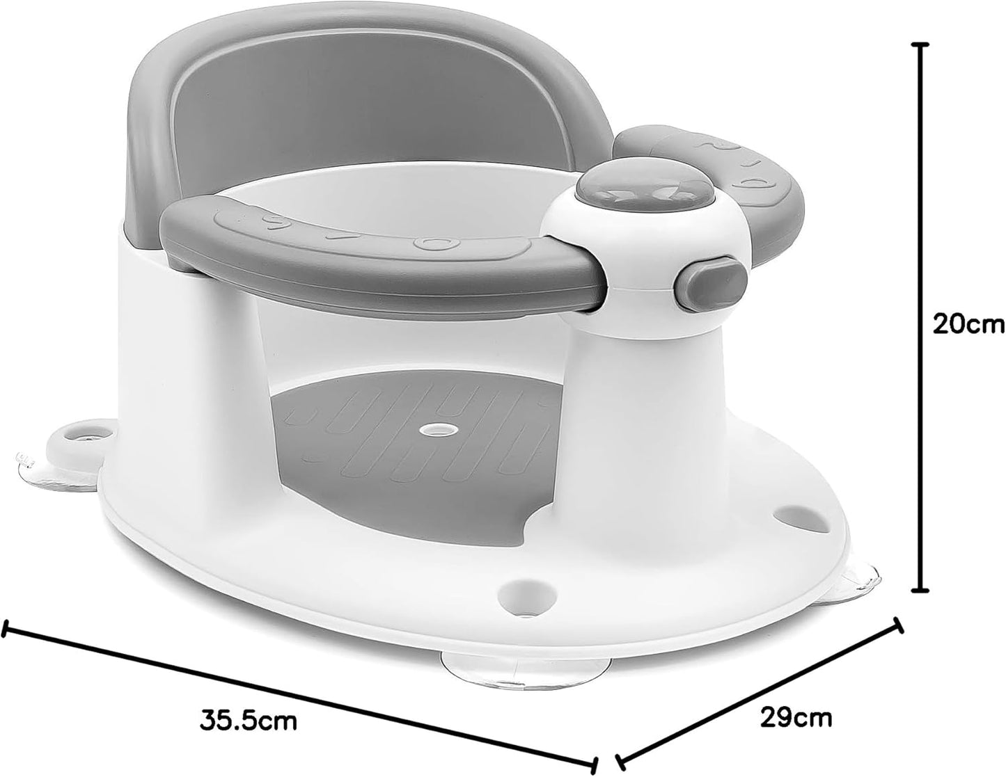 Baby Bath Seat for Babies 6 Months & Up, Non-Slip Infant Toddler Baby Bathtub Bath Seat for Sitting Up, Baby Tub Seat with Suction Cups for Shower (Grey)
