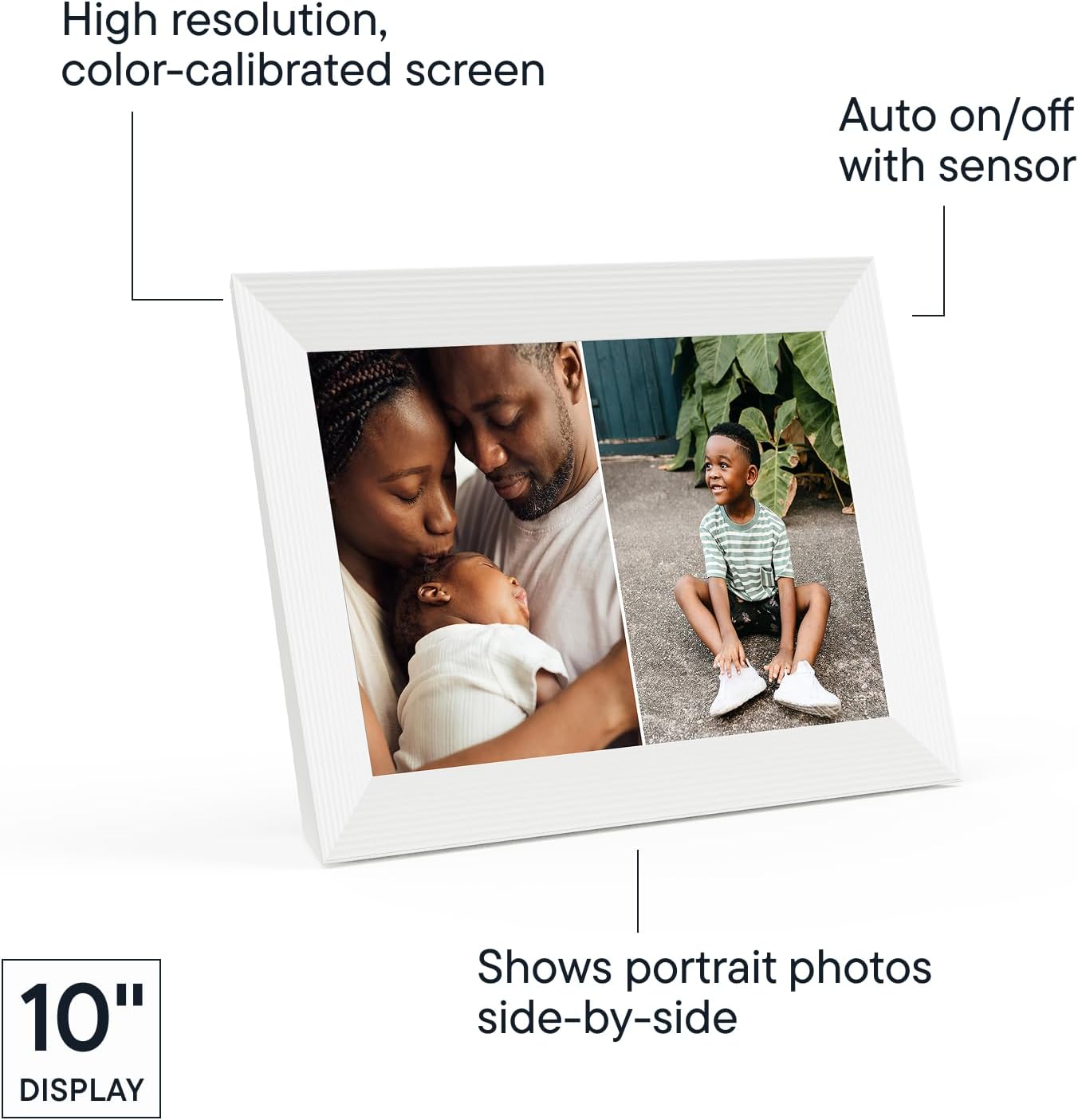 Aura Aspen 12" Digital Photo Frame - Black with Paper Mat