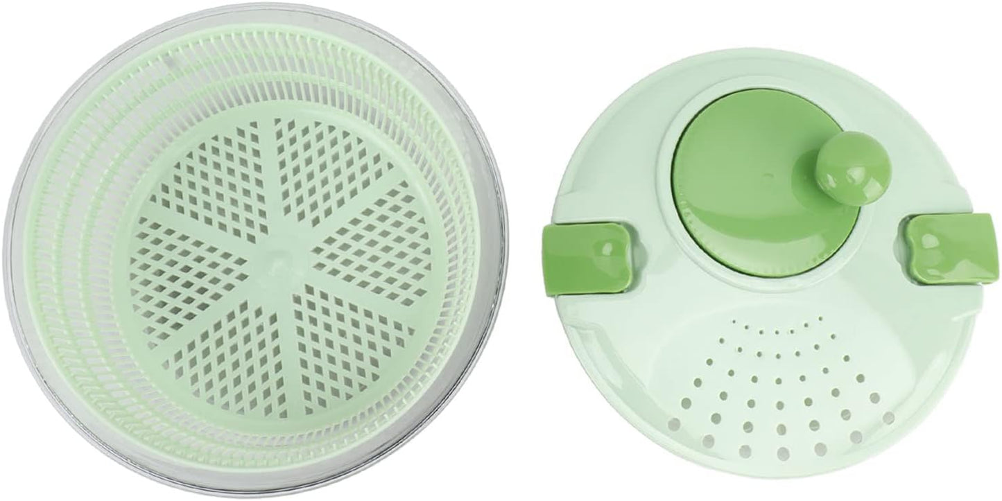 Salad Spinner Plastic Time Saving Fast Mixing Washable Rotatable Veggie Washer for Kitchen (Green)