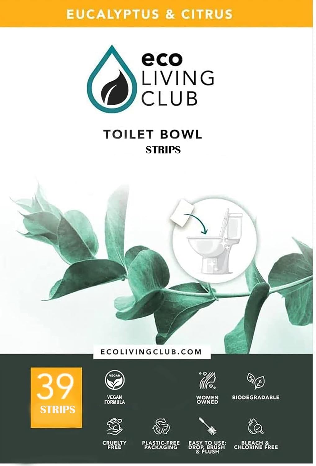 Eco Living Club Toilet Bowl Cleaner Strips Sheets