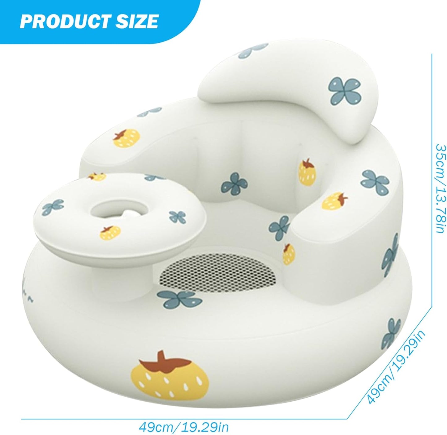 Inflatable Baby Seat for Baby 3-36 Months, Waterproof Inflatable Baby Chair with Tray, Blow up Baby Chair with Air Pumps, Baby Sitting Support for Sitting Up, Baby Shower