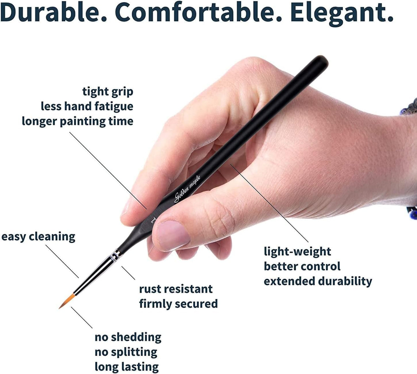 Detail Paint Brushes Set 10pcs Miniature Brushes for Fine Detailing & Art Painting - Acrylic, Watercolor,Oil,Models