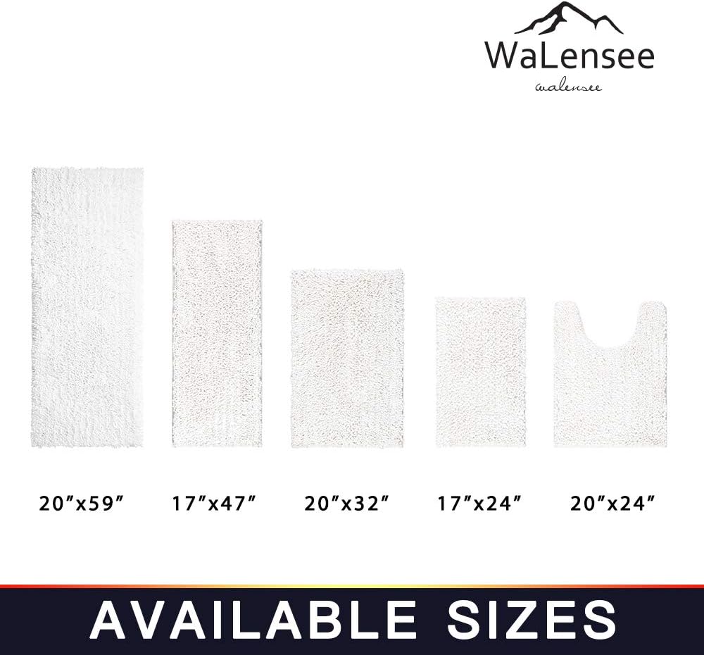 Walensee Bathroom Rug Non Slip Bath Mat (24x17 Inch Blush) Water Absorbent Super Soft Shaggy Chenille Machine Washable Dry Extra Thick Perfect Absorbant Best Small Plush Carpet for Shower Floor