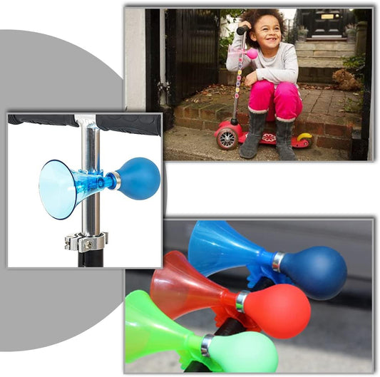 3 Pcs Bike Horn Kids Air Horn Clown Horn Hand Held Plastic Scooter Bicycle Bell for Cart Kids Boys Girls - PuriLite