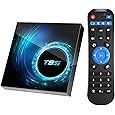 Android TV Box 10.0 with 4GB RAM 32GB ROM, T95 Android Box H616 Quad core Dual WiFi 2.4/5.0GHz Bluetooth 5.0 Support 6K HD/ 3D/ H.265 Ethernet Set Top Box with Mini Wireless Backlit Keyboard