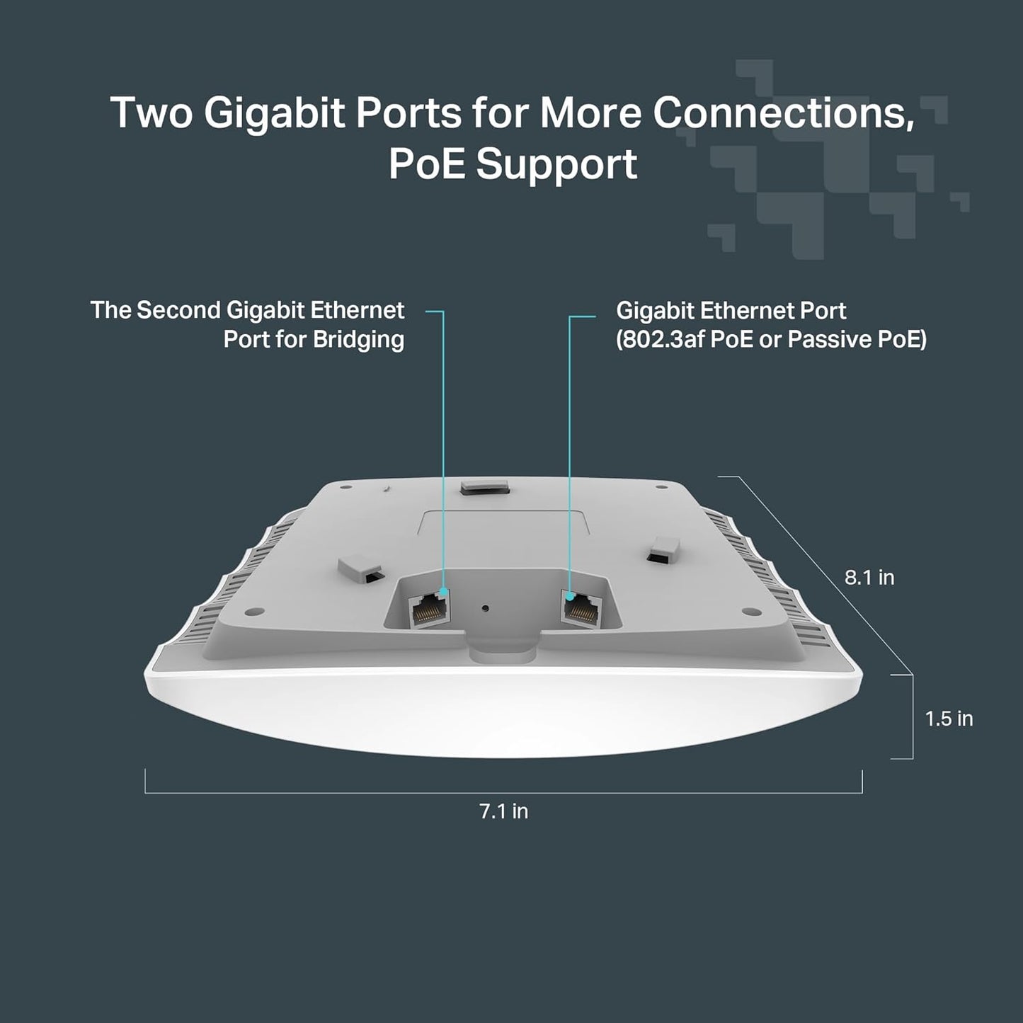 TP-Link Omada AC1750 Gigabit Wireless Access Point (EAP245 V3) - Business WiFi Solution w/Mesh Support, Seamless Roaming & MU-MIMO, PoE Powered, SDN Integrated, Cloud Access & Omada App, White