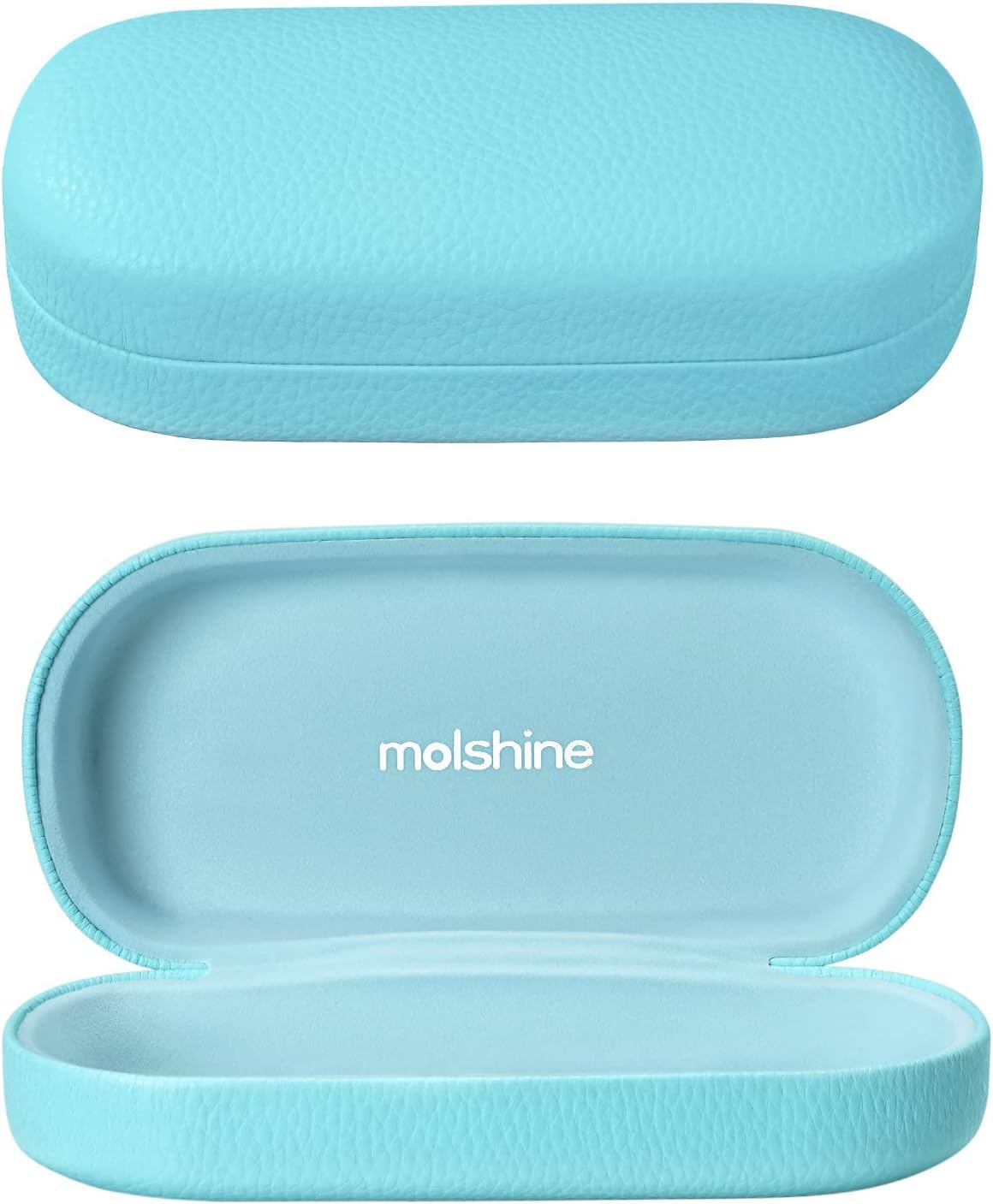 molshine Hard Shell Leather Sunglasses Case,Classic Large Glasses Case for Women Men,Sunglass Eyeglasses