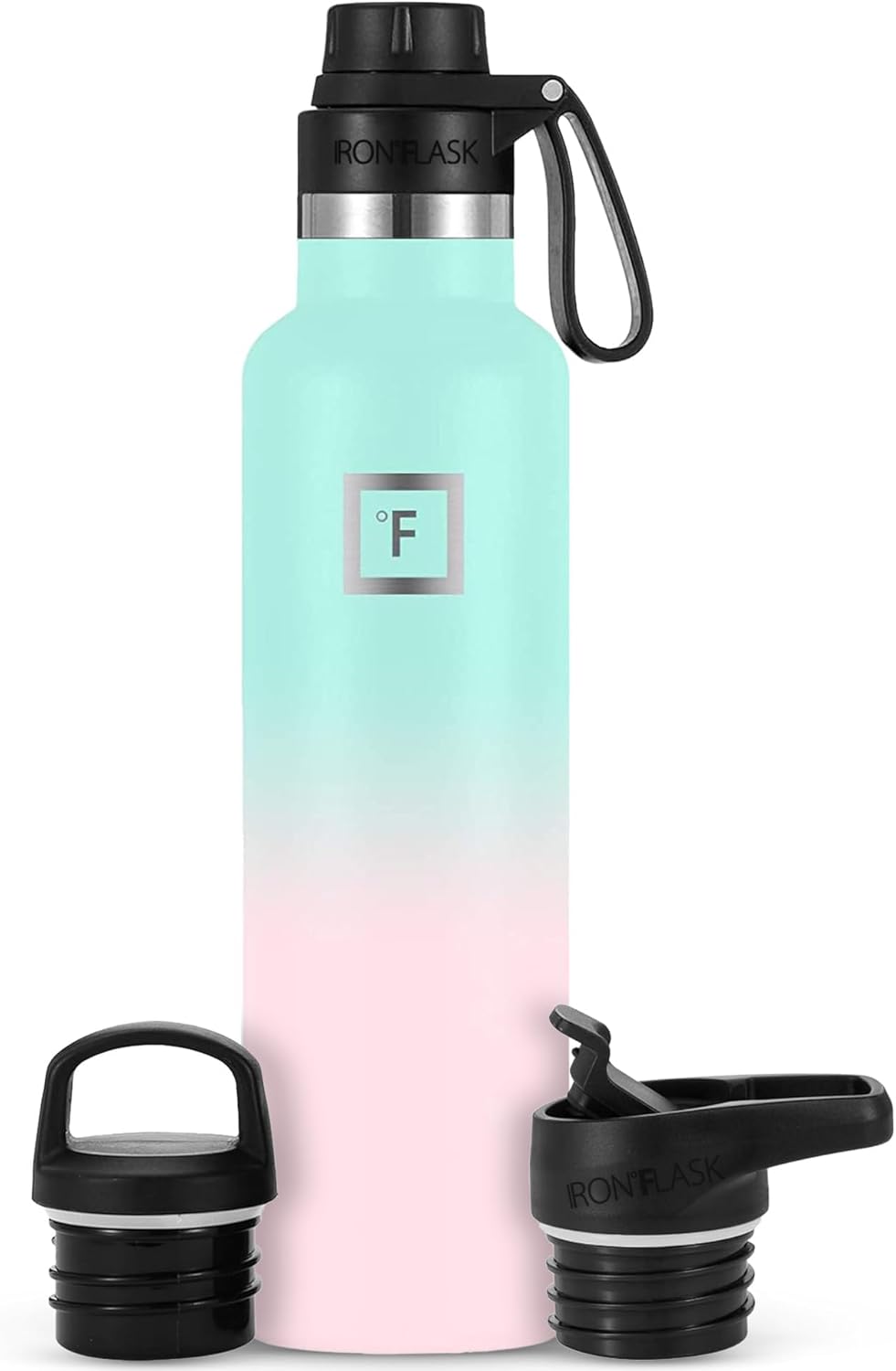 Camping & Hiking Hydration Canteens - 24oz 3 Lids (Narrow Straw/Spout Lid) Leak Proof Vacuum Insulated Stainless Steel - Hot & Cold Double Walled Sports Water Bottle