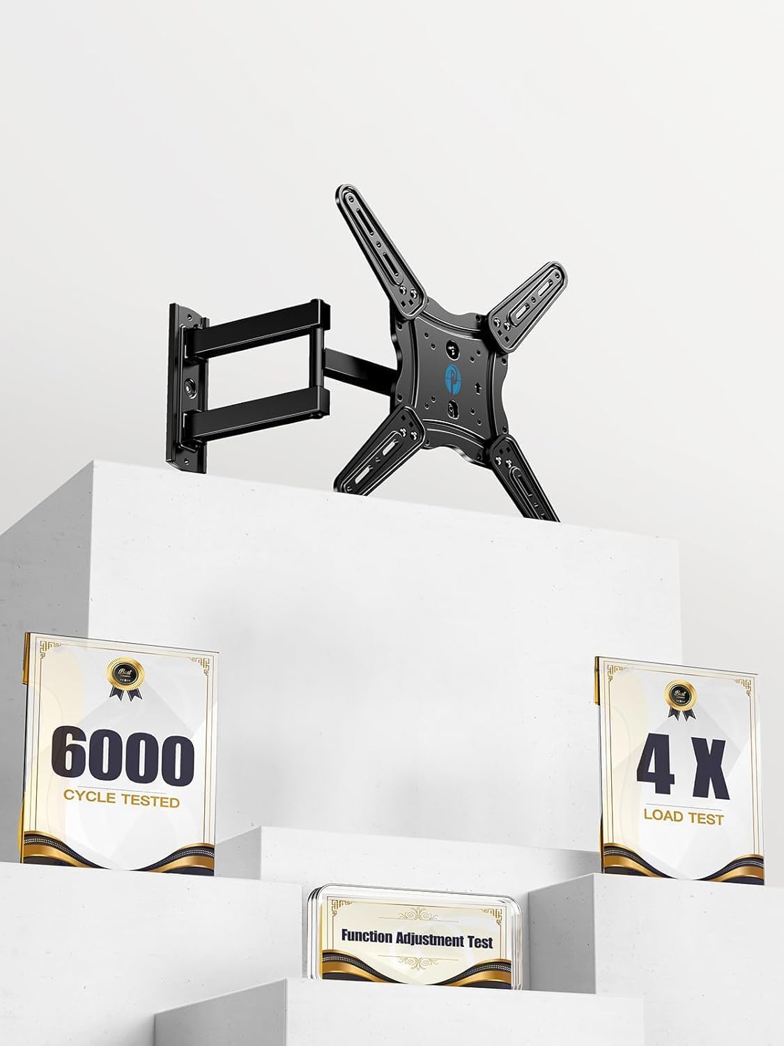Pipishell Full Motion TV Wall Mount for Most 26-60 Inch Flat Curved 4K TVs, Up to 77lbs and VESA 400x400mm, Single Articulating Arms TV Bracket Support Swivel, Tilt, Level Adjustment