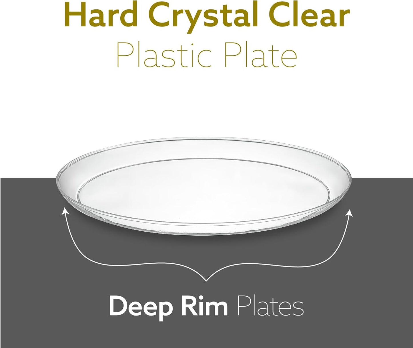 PLASTICPRO [30 Pack 10.7'' Christmass Green Plastic Party Plates Edge Collection Premium heavyweight Elegant Disposable Tableware Dishes