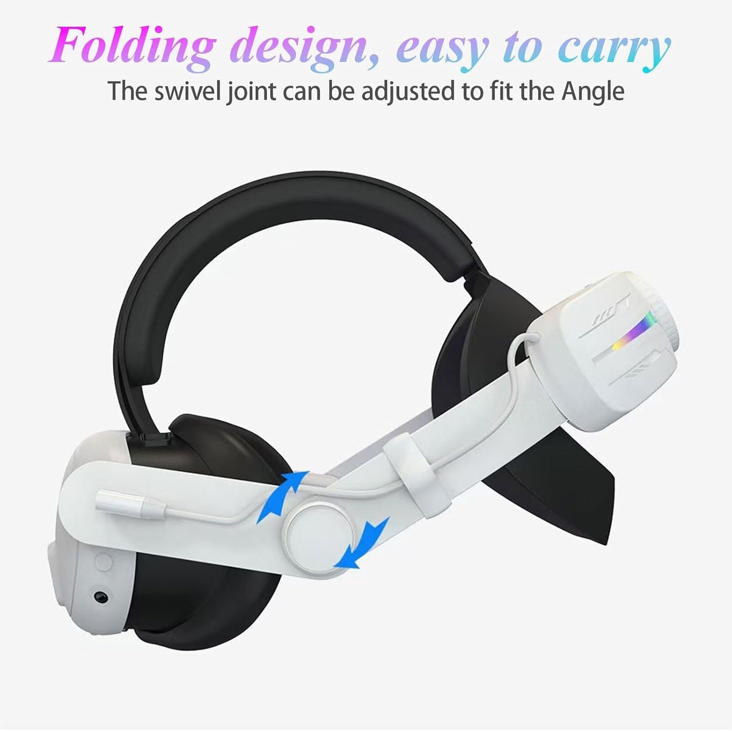 Crspexil Head Strap Battery Pack for Meta Quest 3, with Extended 12000mah Battery Pack,with RGB Light(Compatible with Meta Quest 3S)