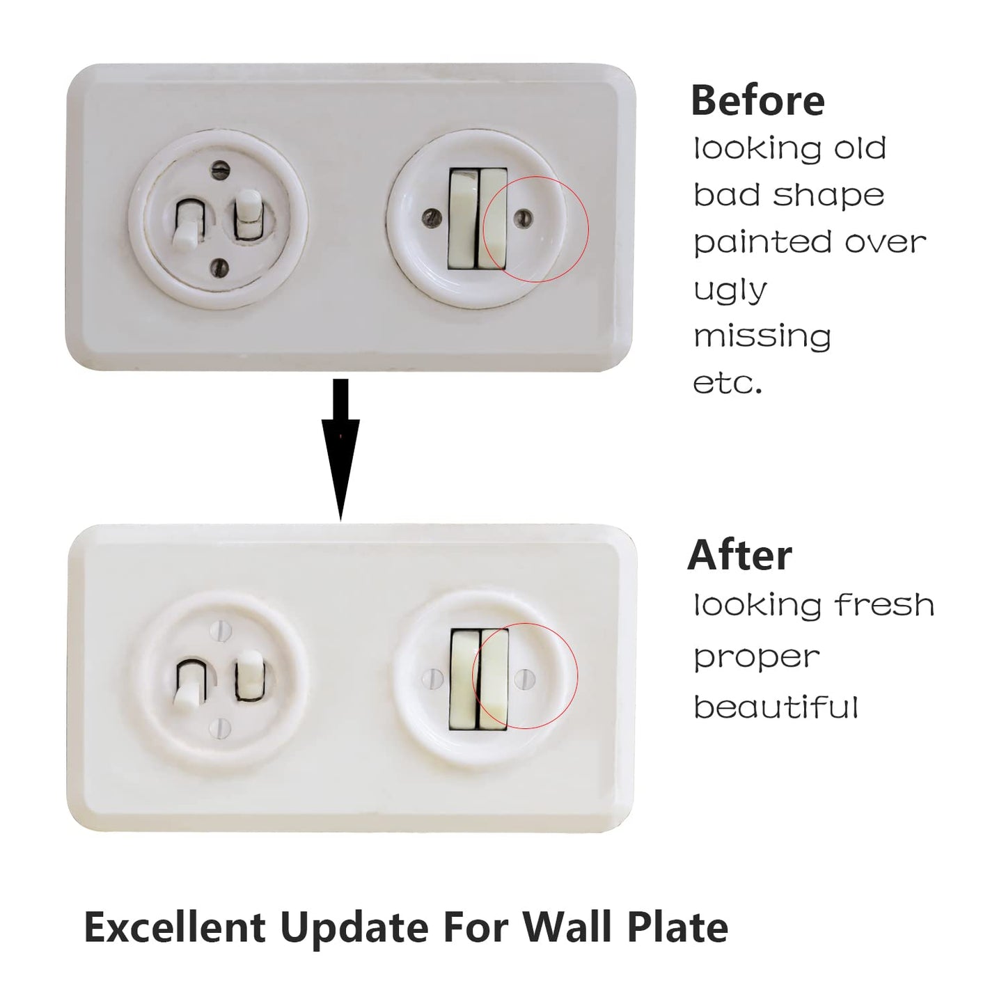 Taezn 6-32 Wall Plate Screws, 100 Packs White Outlet Screws 4 Length Sizes Perfect Replacement for Light Switch, Switch Plate and Wall Outlet Cover