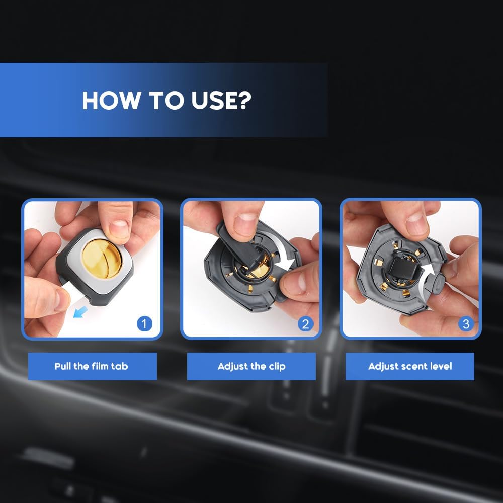 Air Jungles New Car Scent Car Air Freshener Clip, 6 Car Freshener Vent Clips, 4ml Each, Long Lasting Air Freshener for Car, Up to 180 Days Car Refresher Odor Eliminator - PuriLite