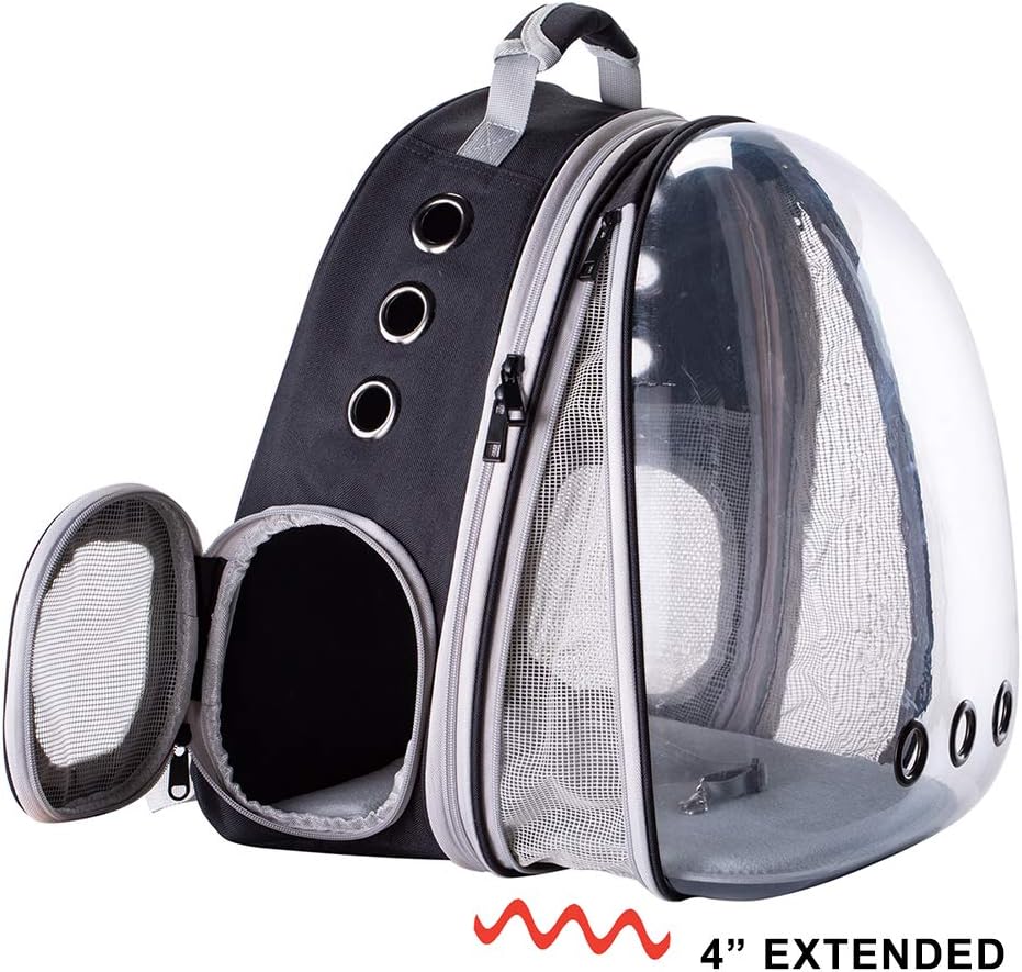 WEVONIGU Front Expandable Cat Backpack Carrier,Fit up to 16 lbs,Pet Carrier Backpack,Space Capsule Astronaut Bubble Window Bag,Cats and Puppies,Airline-Approved,Designed for Travel,Hiking,Walking