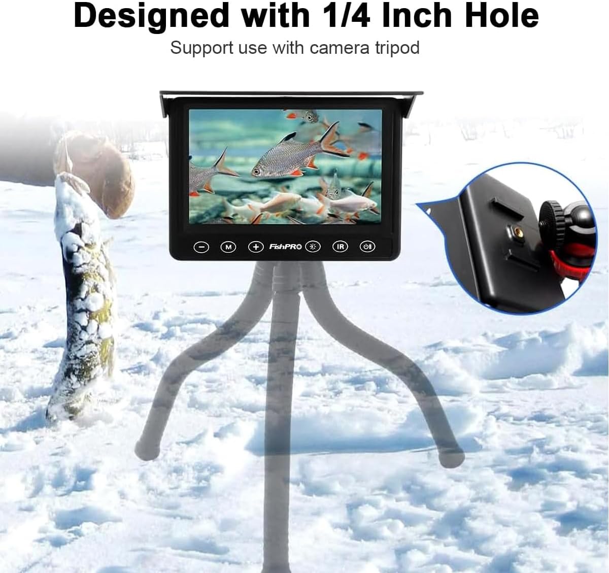 MOOCOR Underwater Fishing Camera, Portable Fish Finder Camera HD 1000 TVL Infrared LED Waterproof Camera with 4.3 Inch LCD Monitor for Ice Lake Sea Boat Kayak Fishing