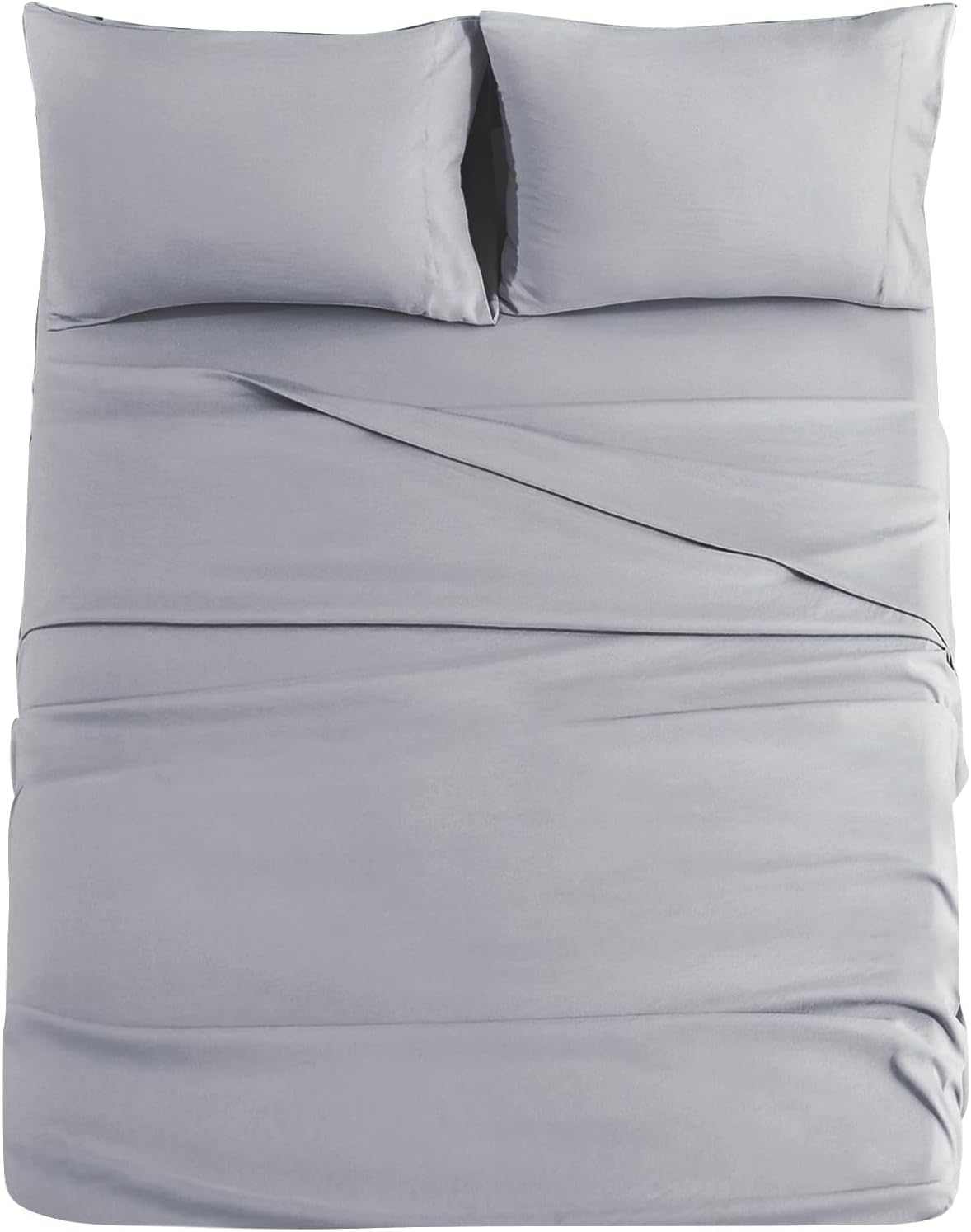 JOLLYVOGUE Queen Size Bed Sheet Set - 4 Piece Bed Sheets Set with Deep Pocket - Soft Breathable & Cooling - Resists Shrinkage & Fading Draps Queen - Easy Care (Dark Grey)