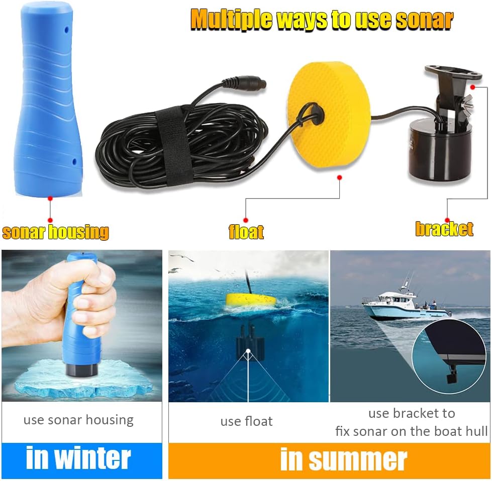 LUCKY Portable Fish Finder for Kayaks Hand held Depth Sounder Fish Detector Depth Finder Fish Finder ice Fishing Boat Fishing Gifts for Men Women