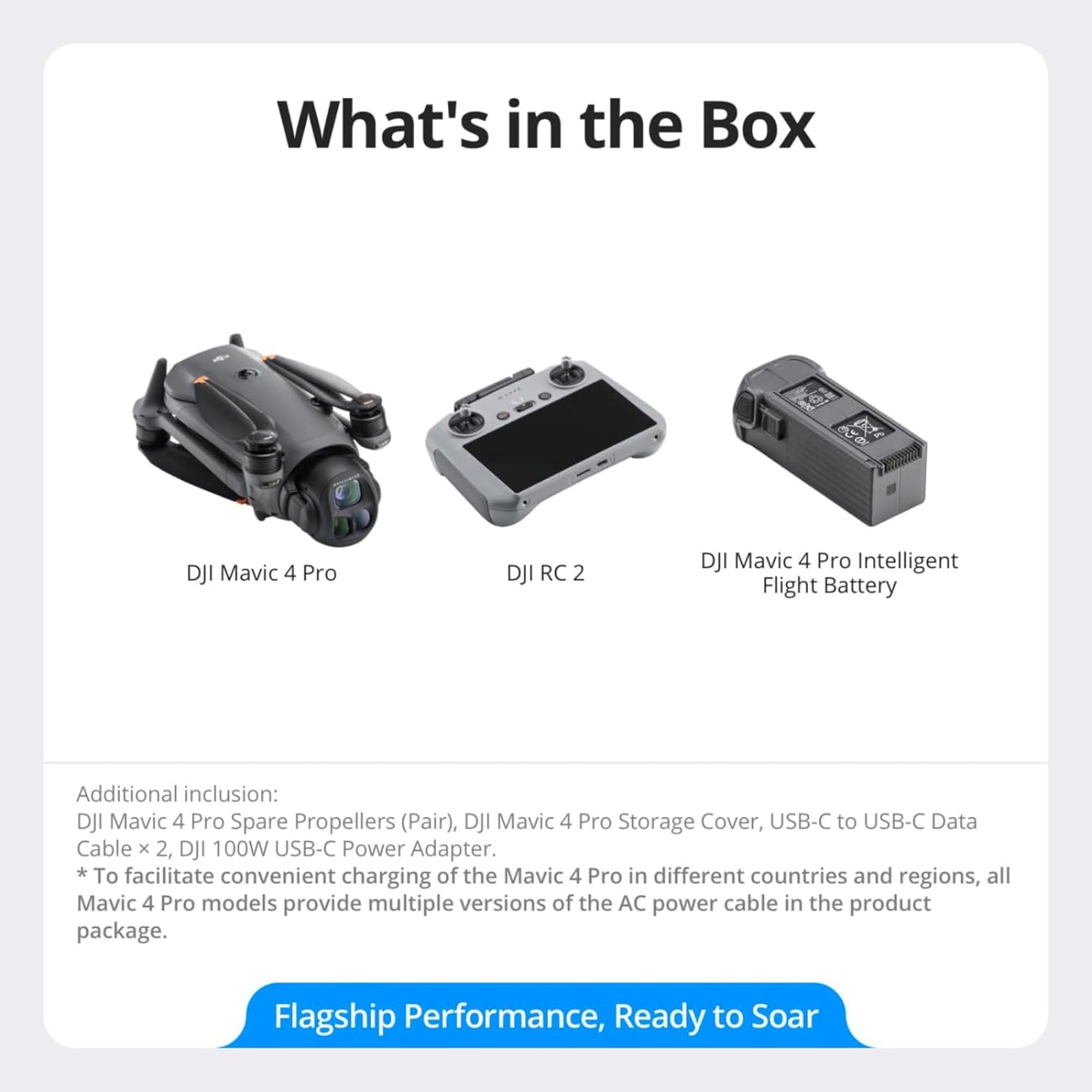DJI Mavic 4 Pro Fly More Combo with DJI RC 2, Flagship Tri-Camera Drone with 100MP 4/3 CMOS Hasselblad Camera, 30km Video Transmission, 51-Min Max Flight Time, Charging Hub, and More