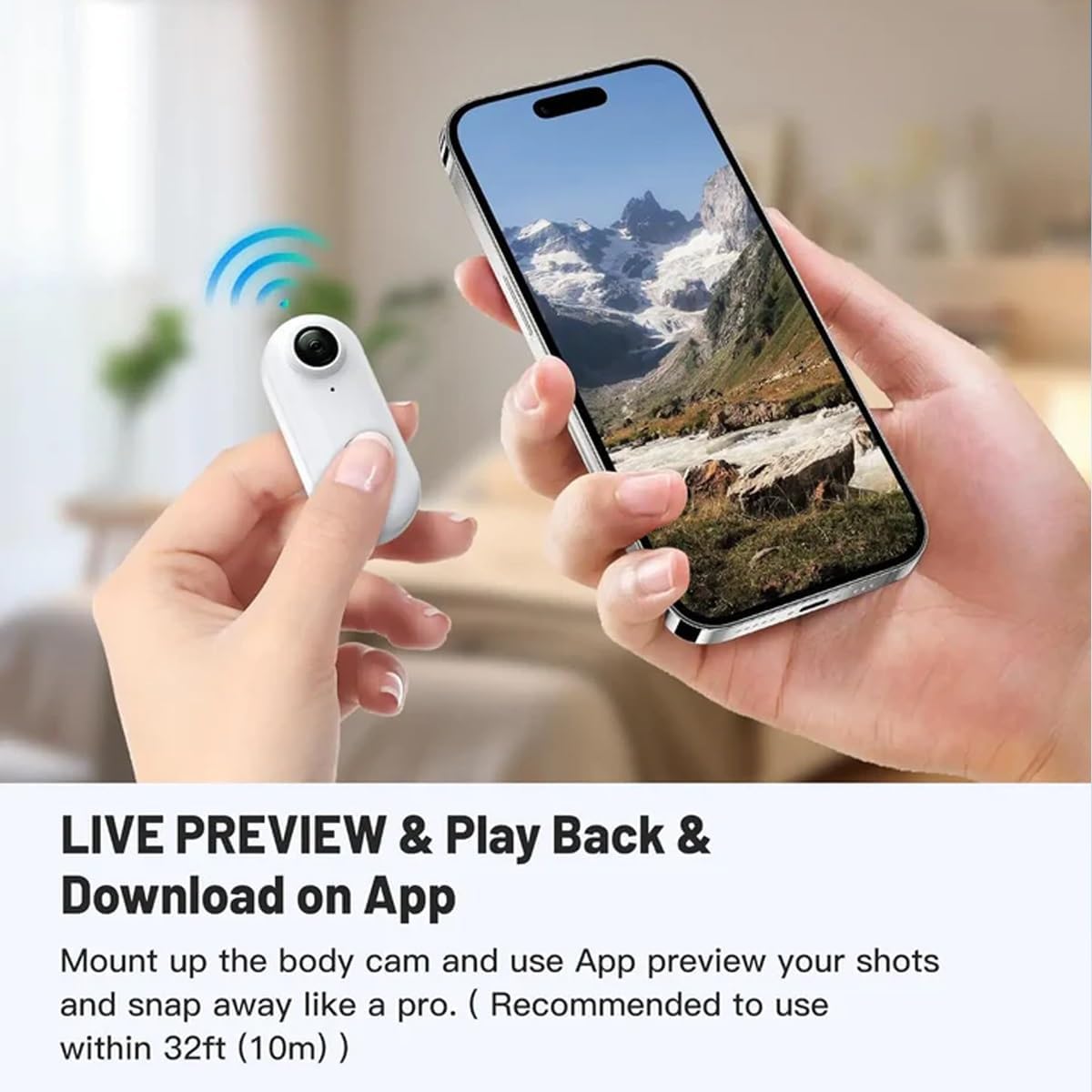 POV Pro Mini Body Camera Wearable 4K Thumb Action Cam Portable Body Cam with Audio Chest Camera for Vlogging Cycling Travel Pet Walking Sports Clip On
