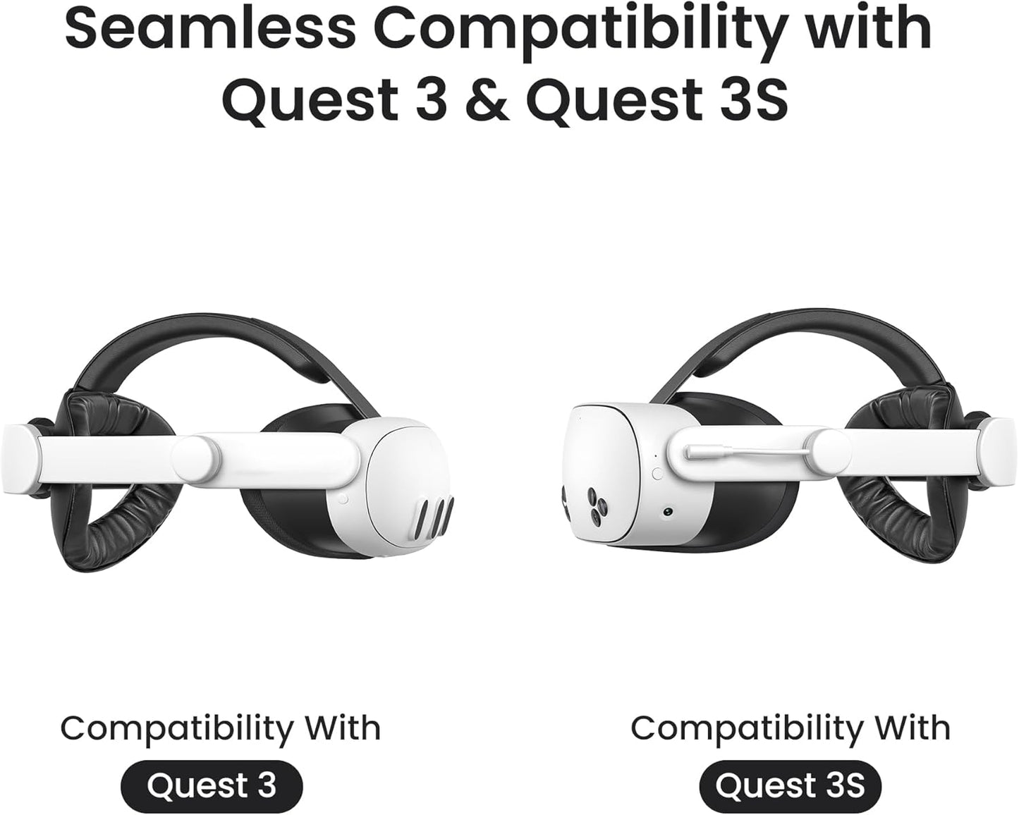 KIWI design K4 Boost Battery Head Strap for Meta Oculus Quest 3/3S, Adjustable VR Headband Accessories with Dual Charge, Extend Playtime & Reduce Facial Stress