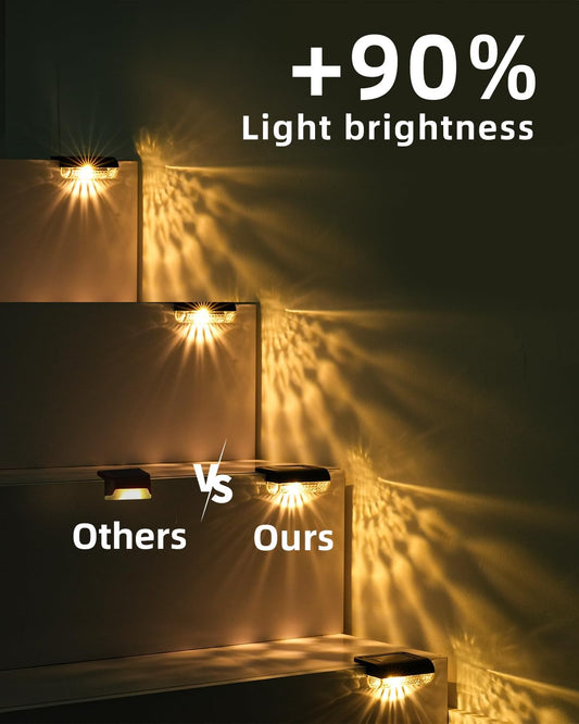 16Pack Solar Lights Outdoor Stair Lights 3000K Warm White