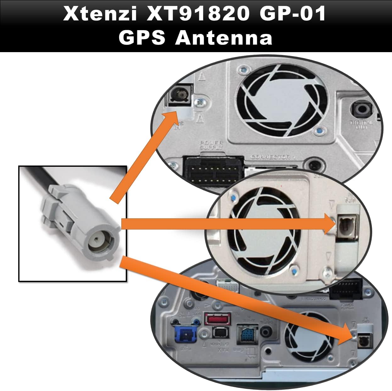 Xtenzi Replacement Active GPS Antenna Compatible with Select JVC Navigation KW-NT30HD KW-NT50HDT QAL1088-003 QAL1088-001 Models