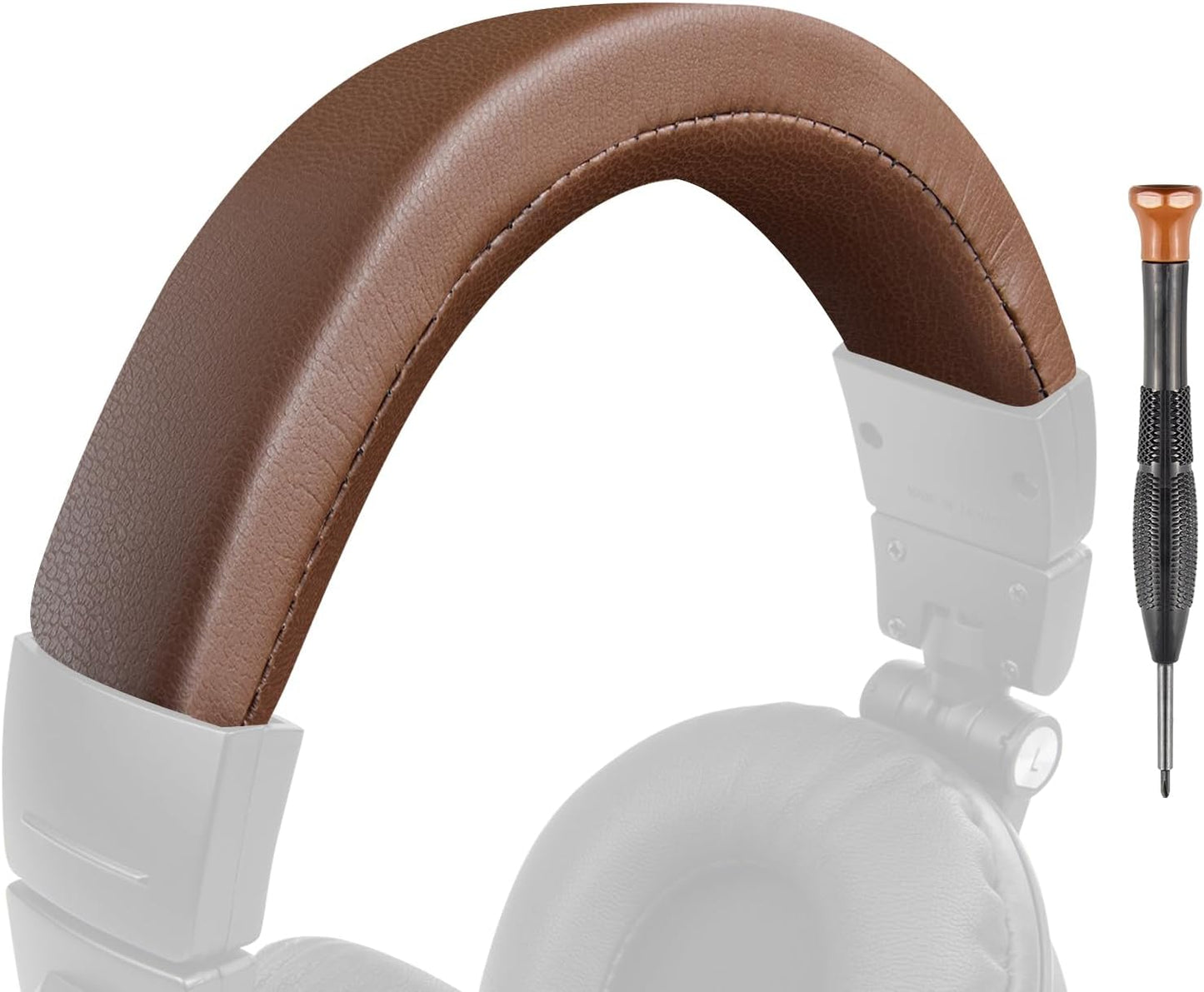 SOULWIT Protein Leather Headband Cover for Audio Technica ATH M50, M50X, M50XWH, M50XBT, M50XBT2, M50S/LE, M50xSTS Headphones, Replacement Headstrap Pad Repair Part (Black)