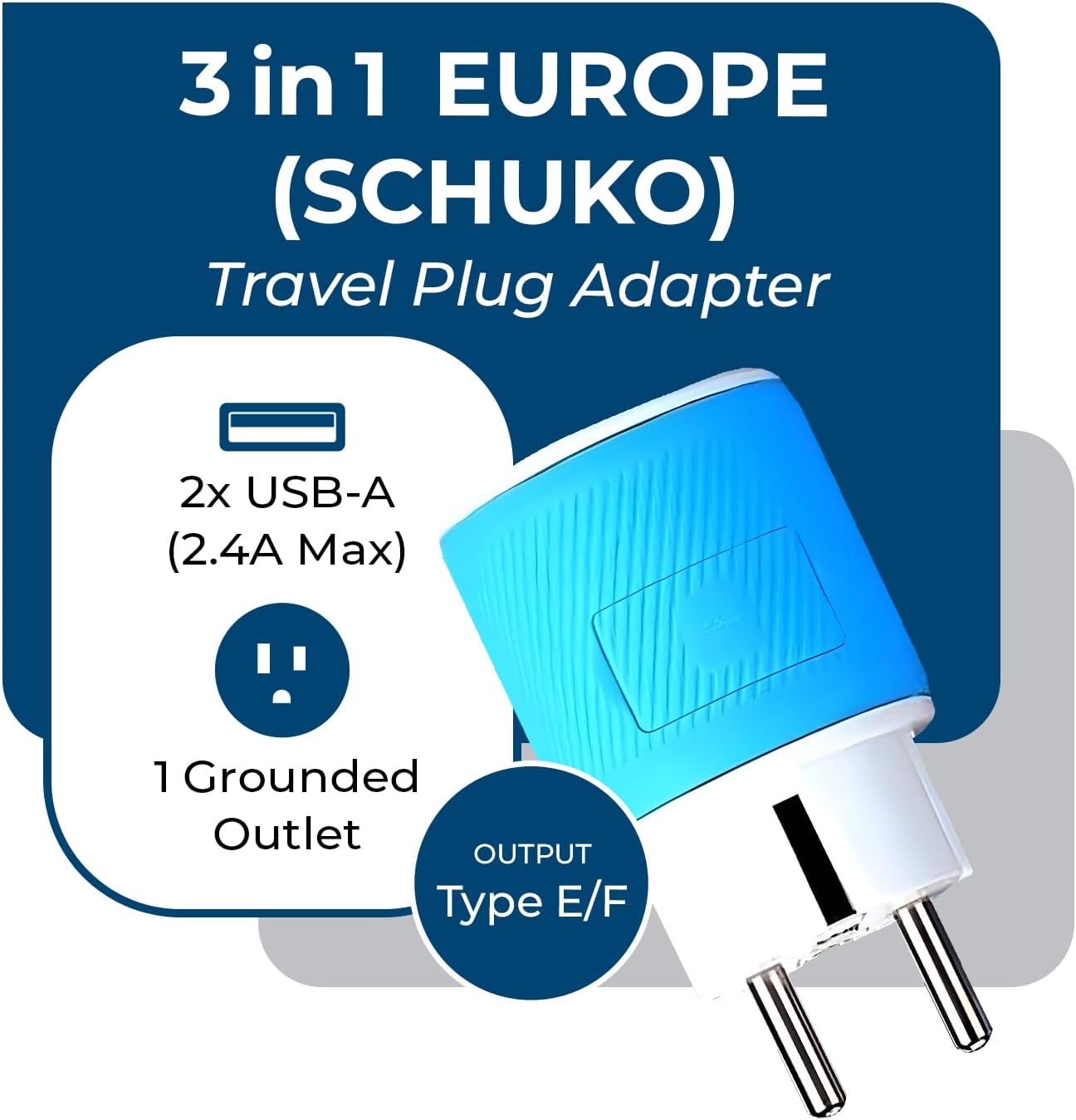 OREI South Africa, Botswana, Namibia Travel Plug Adapter with Dual USB - USA Input - Type M (U2U-10L), Will work with Cell Phones, Camera, Laptop, Tablets, iPad, iPhone