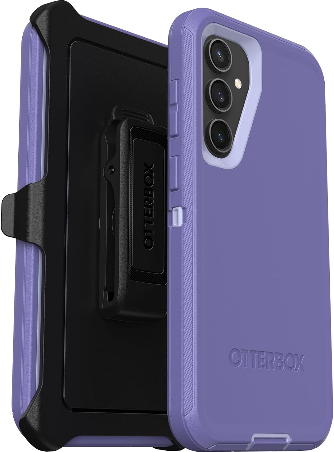 OtterBox Galaxy S23 FE Defender Series Case - Black, Rugged & Durable, with Port Protection, Includes Holster Clip Kickstand