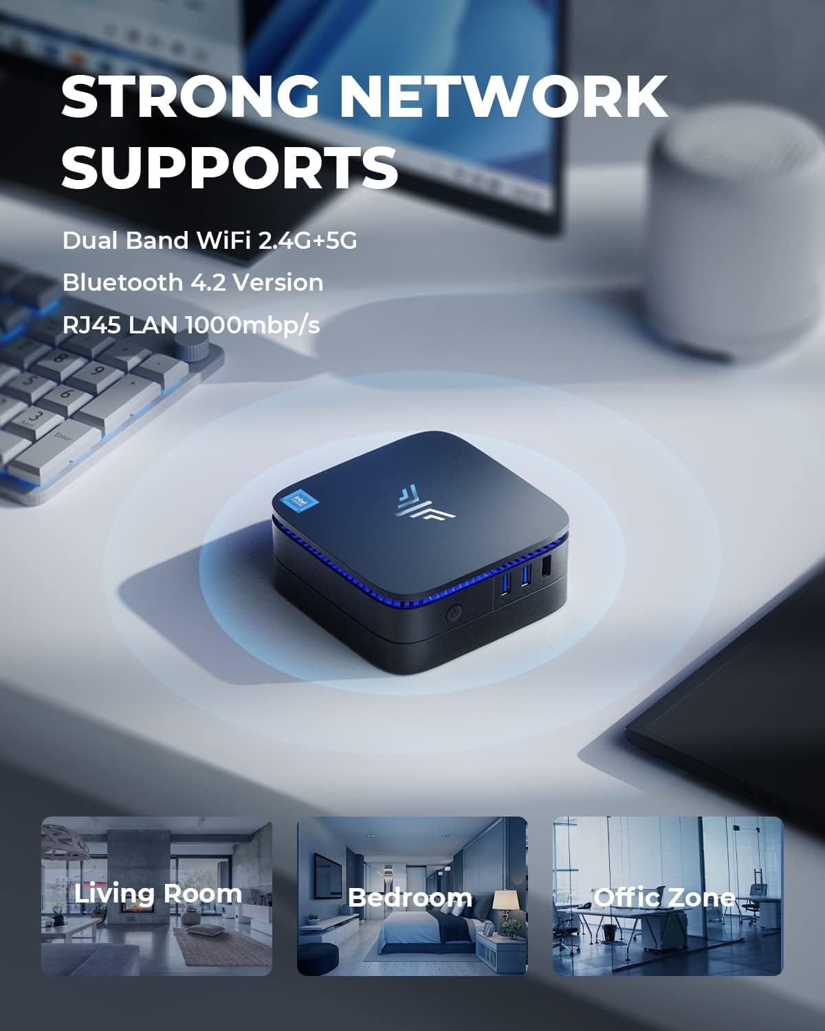 KAMRUI AK1PLUS Mini PC W-11 Pro, 12th Gen N95 Processor (up to 3.4GHz), Mini Desktop Computers with 16GB RAM 512GB M.2 2.5" SSD, Mini Computer Support Dual 4K UHD for Home Business Office