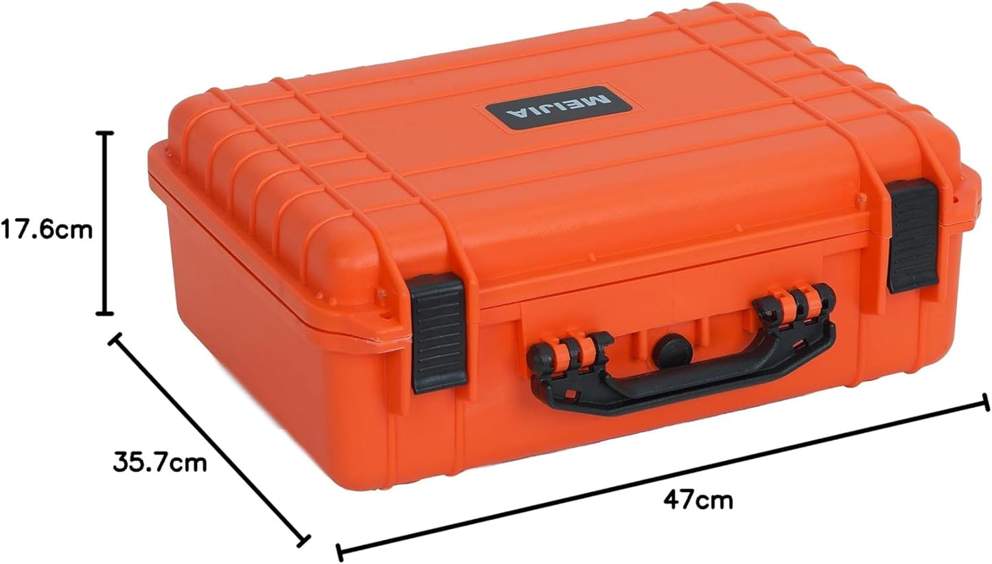 MEIJIA All Weather Portable Waterproof Hard Case,Camera Case with Customizable Fit Foam, Perfectly Protection of Camera, Drones,Pistols,Lens,Equipments,18.5 x14.06x6.93inches