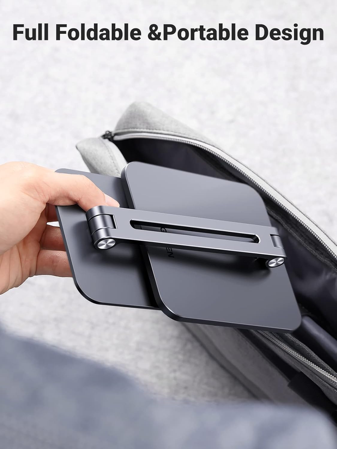 UGREEN Tablet Stand for Desk, Aluminum Stand for iPad Extended Height, Adjustable Foldable Portable Desktop Stand Holder for iPad Pro 12.9 11 9.7 10.5 iPad Air Mini Galaxy Surface iPhone 14 Pro, Grey