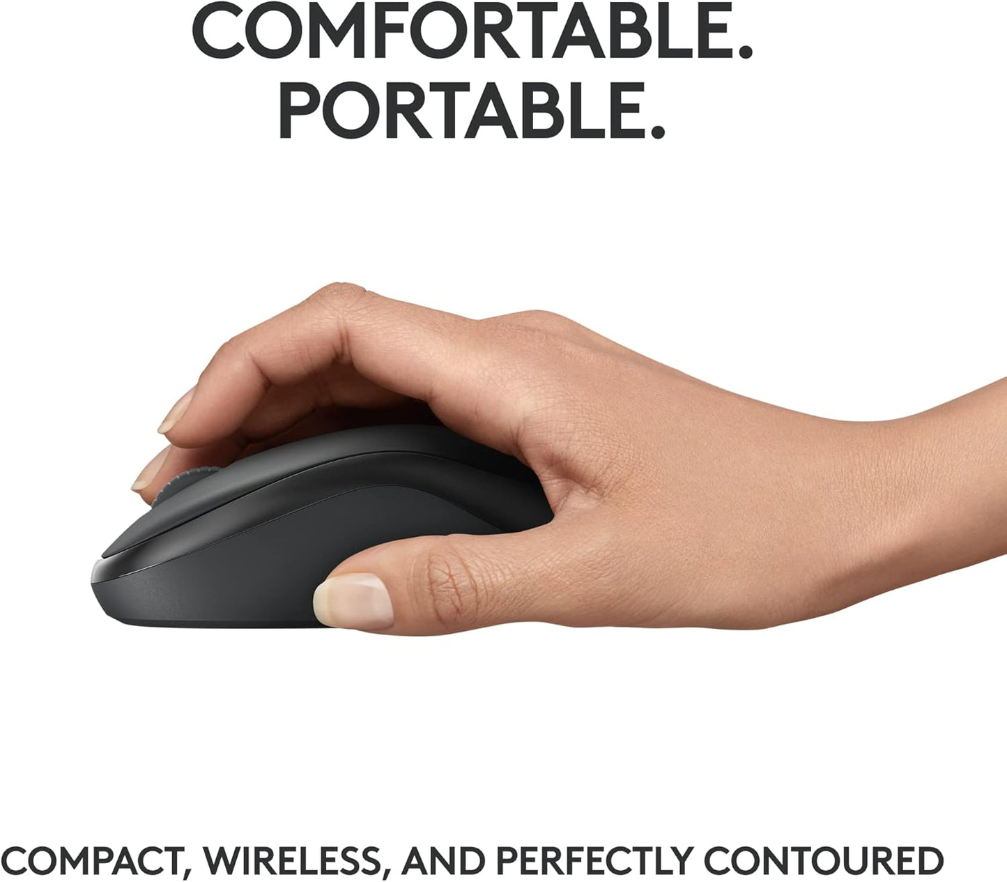 Logitech M185 Wireless Mouse, 2.4GHz with USB Mini Receiver, 12-Month Battery Life, 1000 DPI Optical Tracking, Ambidextrous, Compatible with PC, Mac, Laptop - Black