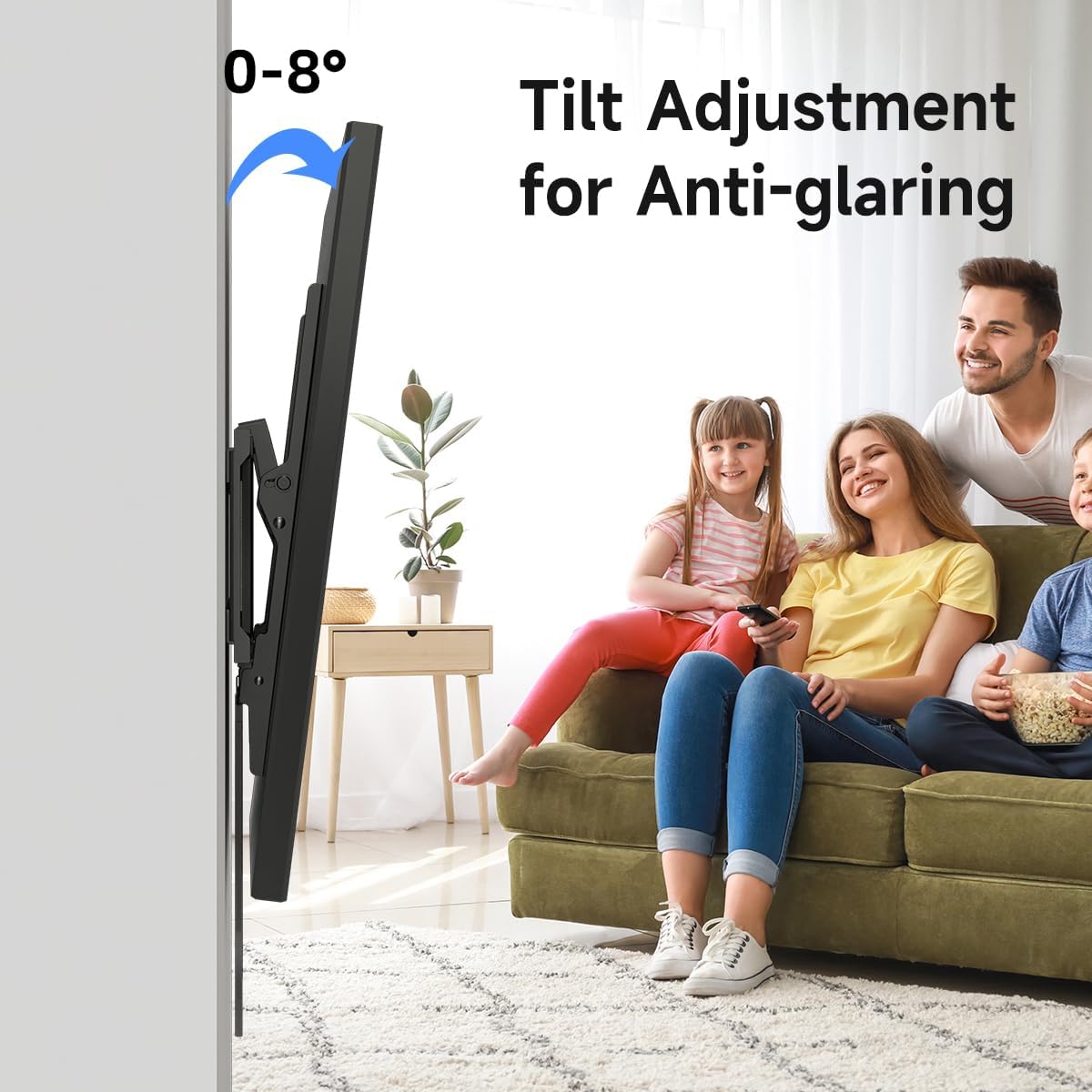 Suptek Tilt TV Wall Mount Bracket for Most 26-60 inch LED, LCD and Plasma TV, Mount with Max 400x400mm VESA and 99lbs Loading Capacity, Fits Studs 16" Apart, Low Profile with Bubble Level