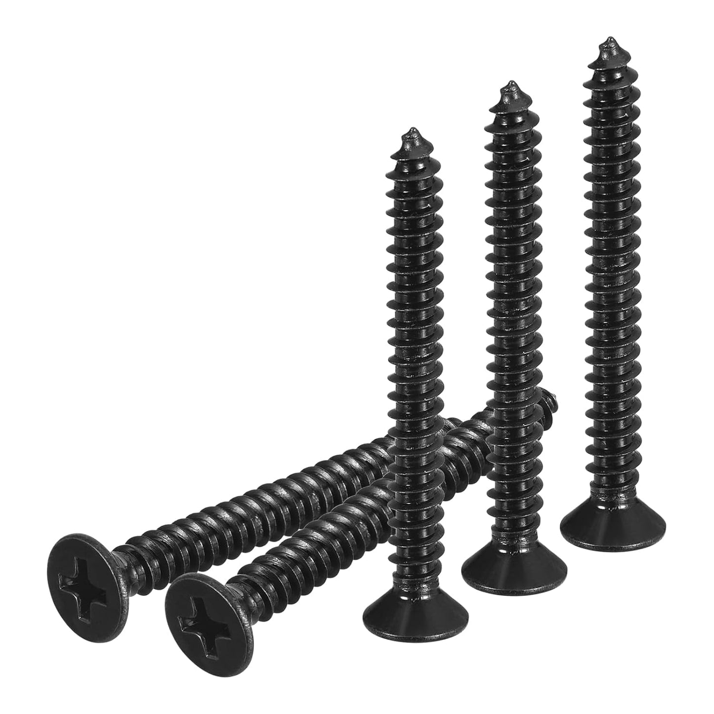 DTGN 100Pcs #8x1 Flat Head Wood Screws, 304 Stainless Steel Phillips Self Tapping Screws - Good for Woodworking, Furniture - Silver