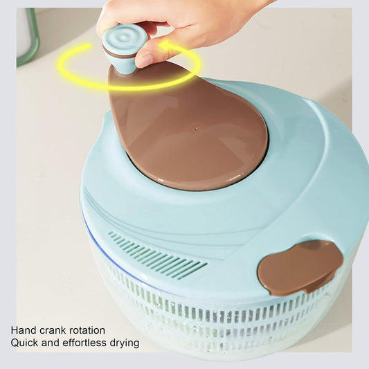 Salad Spinner Lettuce Dryer, Hand Crank Rotary Vegetable Dryer Veggie Washer with Colander, Vegetable Spinner Drain Basket, Vegetables Fruits Wash Spinner Bowl - PuriLite