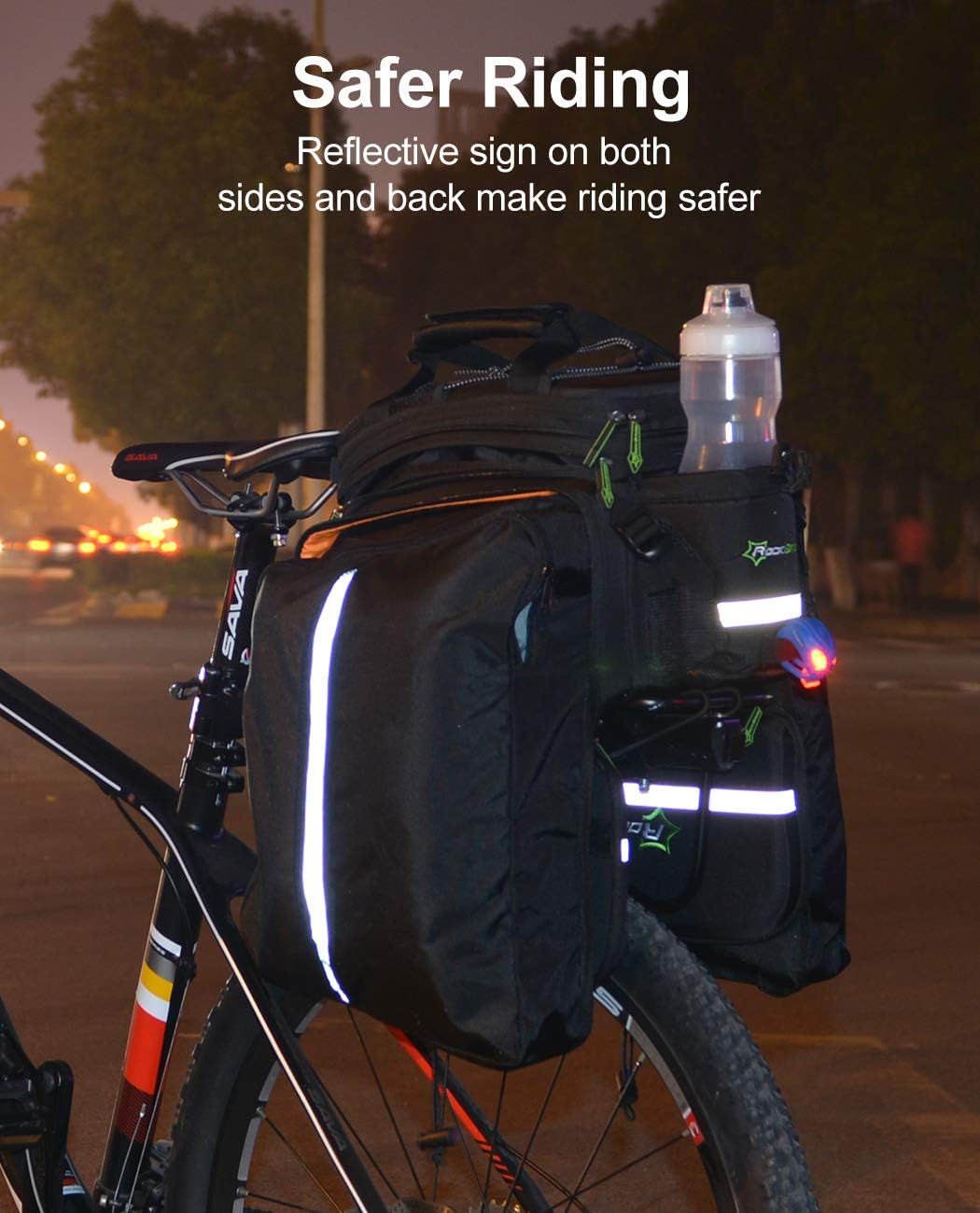 ROCKBROS Bike Panniers for Bicycle, Bike Trunk Bag Rear Bike Rack Bag for Travel Bicycle eBike Accessories Cargo Carrier Bag