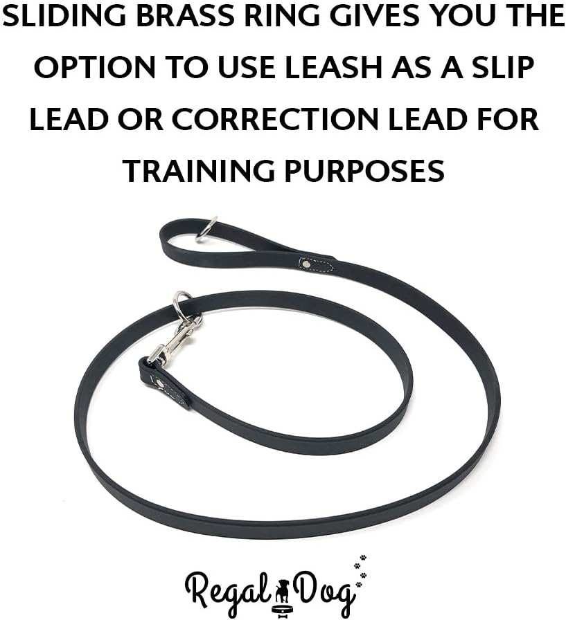 Regal Dog Products Medium Yellow Waterproof Dog Collar with Heavy Duty Double Buckle & D Ring | Vinyl Coated, Custom Fit, Adjustable Biothane Dog Collar | Chew Resistant Waterproof Collar for Dogs