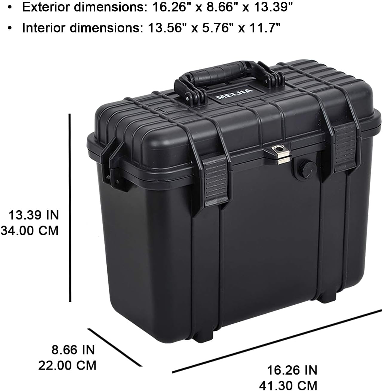 MEIJIA Portable Waterproof Protective Hard Case,Camera Case with Customizable Fit Foam Inserted, Elegant Black (9.17"x 7.56"x4.33")