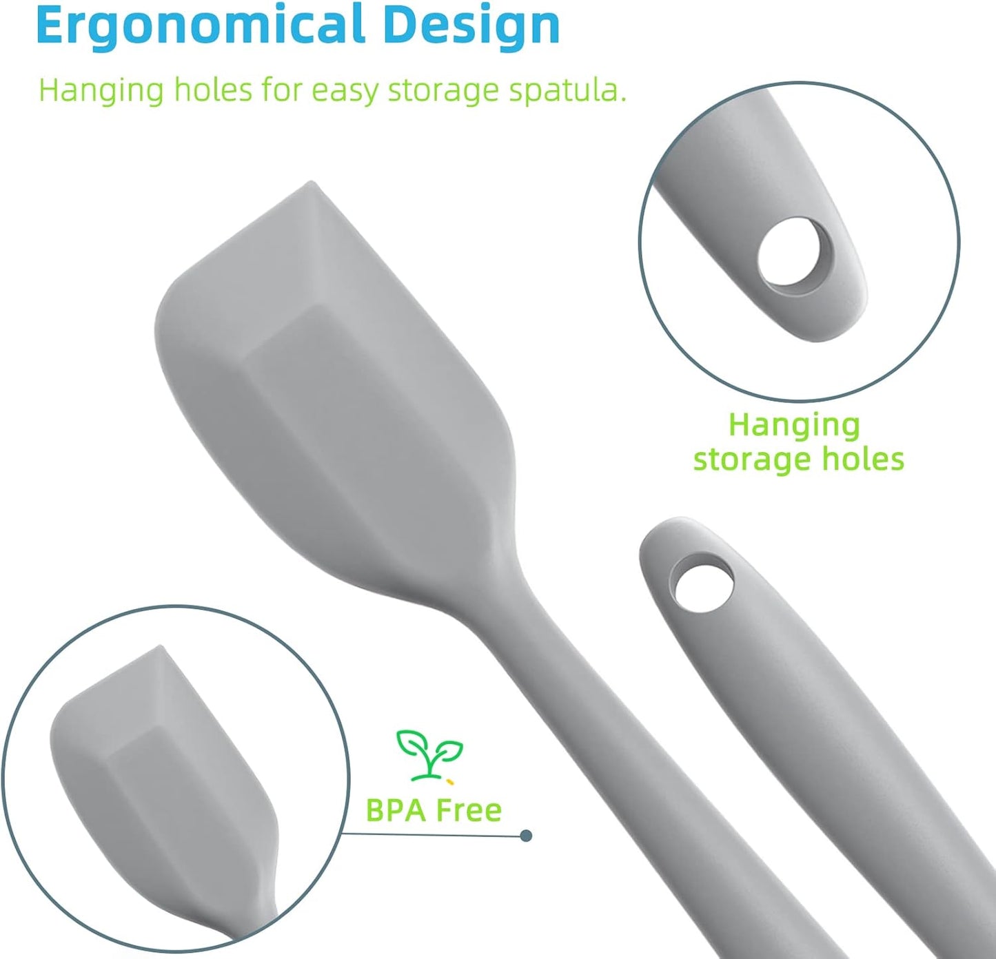 Secura Silicone Spatula,Non Stick Rubber Kitchen Spatulas,Suitable for Cooking,Mixing and Collect Milk Foam