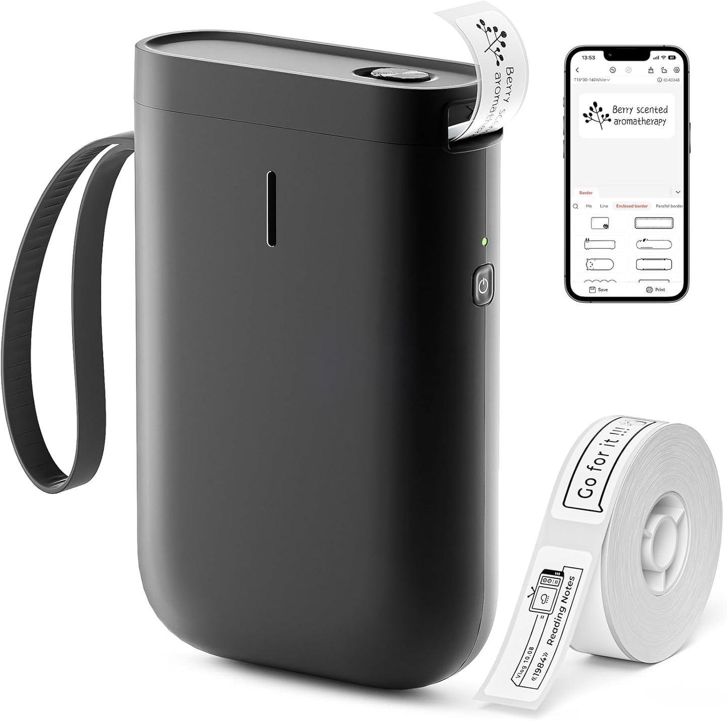 NIIMBOT D110 Mini Label Maker Machine with Tape(Pre-Cut Size 12x40mm), Portable Bluetooth Sticker Printer, Inkless Automatic Feeding One-Touch Custom Printing, Compatible with Phone Only