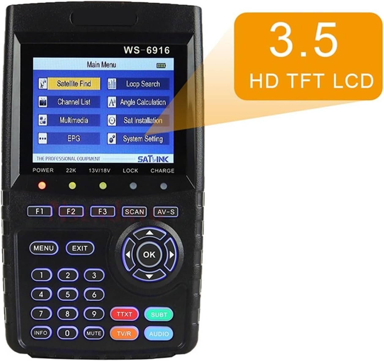 WS-6916 DVB-S2/S Sat Finder Satellite Receiver Satellite Signal Finder Meter for Dish Network Directv