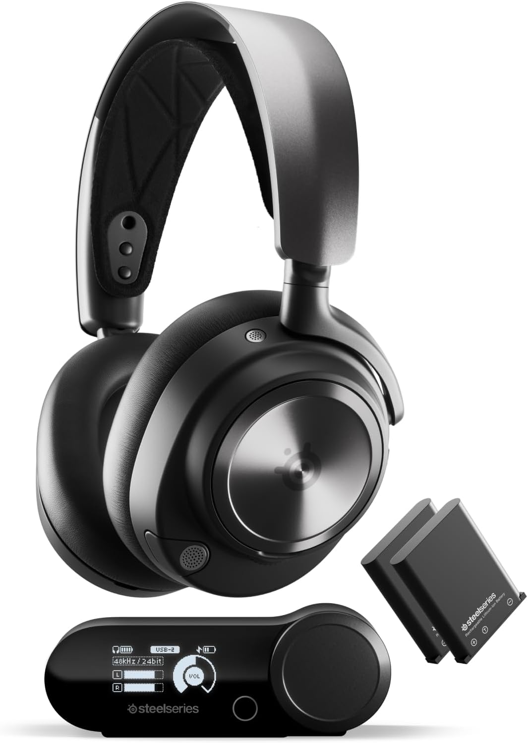 NEW SteelSeries Arctis Nova Pro Wireless Multi-System Gaming Headset - Premium Hi-Fi Drivers - Active Noise Cancellation - Infinity Power System - ClearCast Gen 2 Mic - PC, PS5/PS4, Switch, Mobile