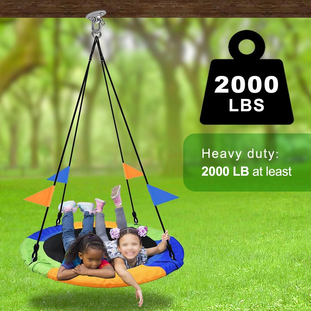 SELEWARE 2 Pack 2000 lb Capacity Stainless Steel 180° Swing Hangers Heavy Duty Swing Hooks for Concrete Ceiling Wooden Hanging Hardware for Por Porch Playground Hammock Gym Swing Sets