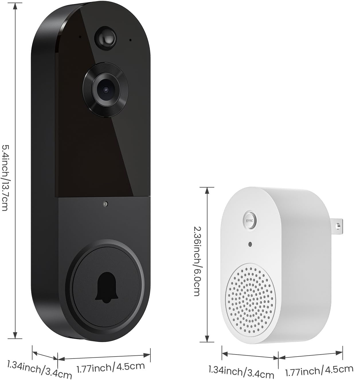 Occuwave 1080P Video Doorbell Camera Wireless, Cloud Storage, Live View, 2-Way Audio, Night Vision, Included Ring Chime, 2.4Ghz WiFi Only, Indoor Surveillance, Real-Time Alert (Silver)