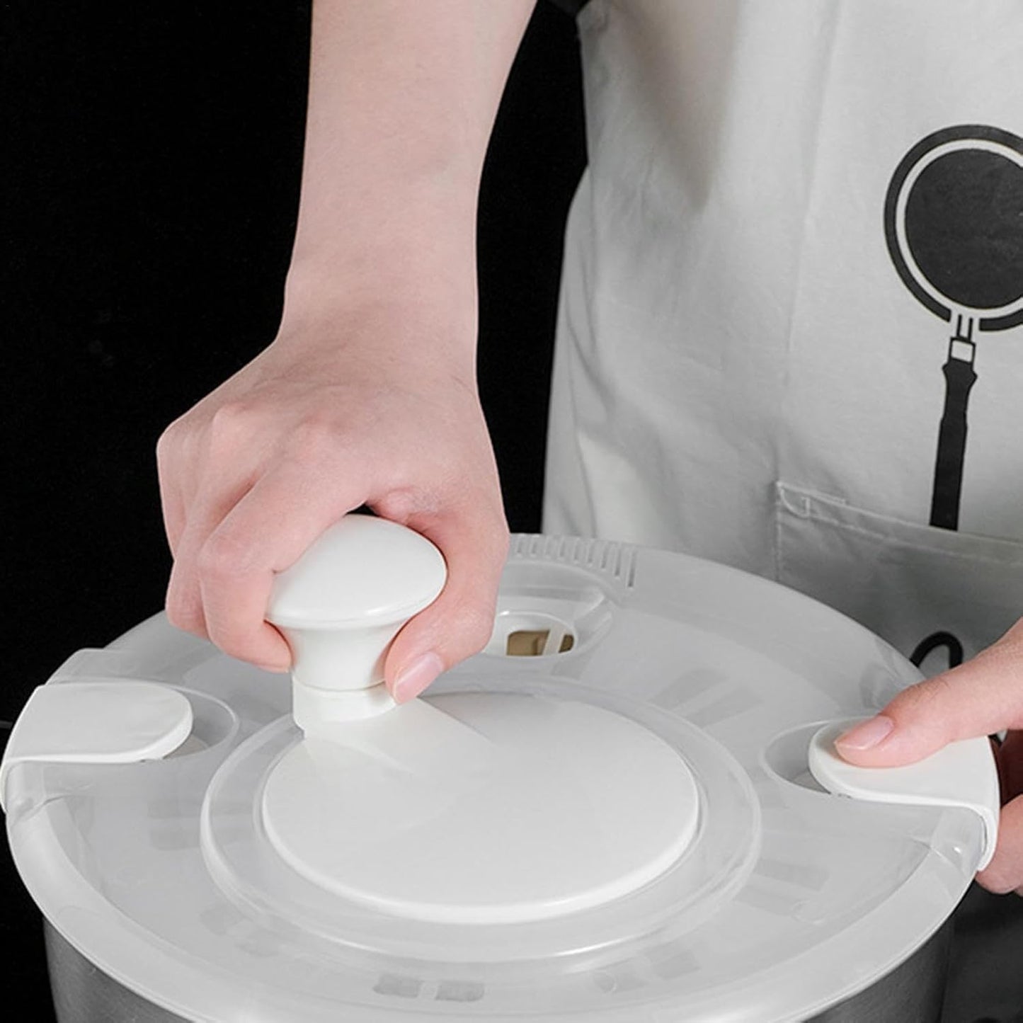 Stainless Steel Salad Spinner - Multi-Use Vegetable Washer, Fruit and Vegetables Salad Washer,Manual Vegetable Dryer for Home Kitchen