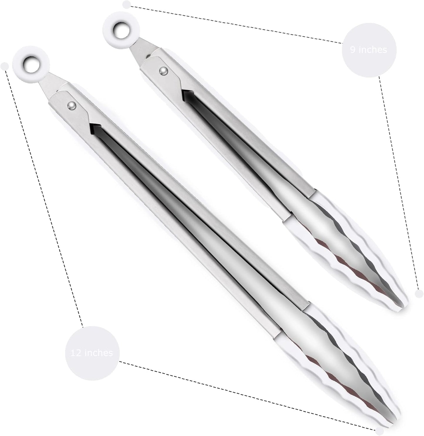 Purilite Select Silicone & Stainless Steel Kitchen Tongs
