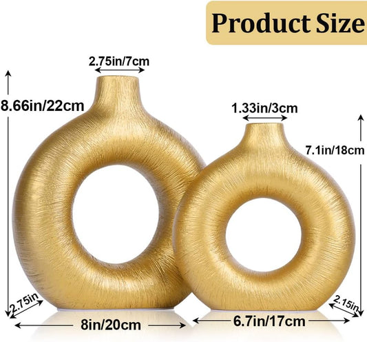 Purilite Select Gold Ceramic Vase Set of 2